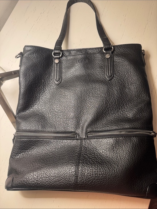 lasavin Handbags - LASAVIN Black Pebbled Leather laptop tote